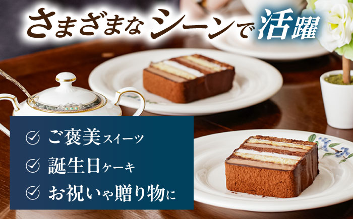 【12回定期便】＜ニッポン全国おやつランキンググランプリ受賞＞長崎石畳ショコラ ハーフサイズ 2個 / 石畳ショコラ チョコ ケーキ スイーツ / 諫早市 / ネオクラシッククローバー [AHBS022]