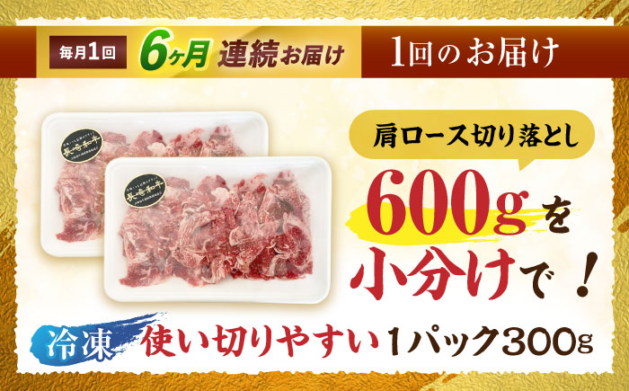 【6回定期便】長崎和牛切落し300g×2パック / 長崎和牛 切落し 和牛 国産牛 牛肉 / 諫早市 / 有限会社長崎フードサービス [AHDD007]