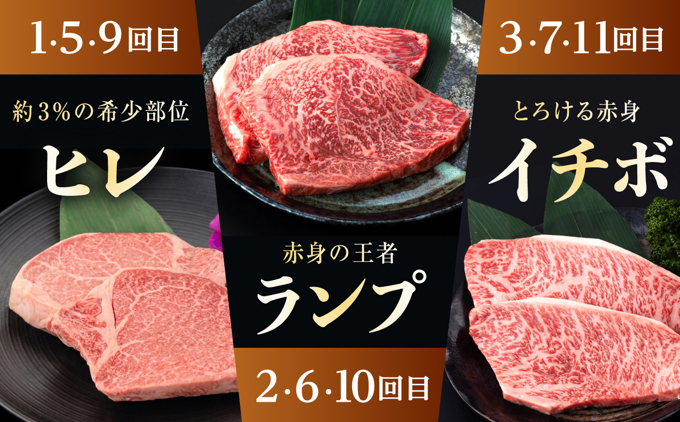 【12回定期便】長崎和牛 希少部位 A5 赤身ステーキ4種 150g×4枚 計7.2kg / イチボ ランプ ヒレ シャトーブリアン 肉 牛肉 ステーキ 焼肉 和牛 ヘルシー 赤身ステーキ / 諫早市 / 野中精肉店 [AHCW176]