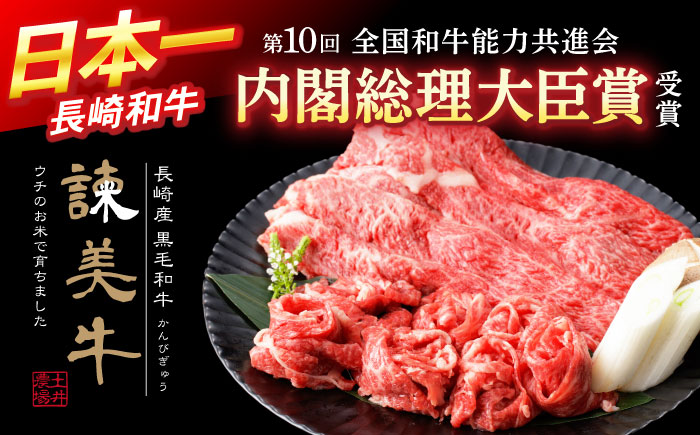 【特Aのブランド米で育てた】諫美牛 しゃぶしゃぶ・すき焼き用 500g(250g×2) / 牛肉 ぎゅうにく 和牛 牛 肉 国産 しゃぶしゃぶ すき焼き / 諫早市 / 株式会社土井農場 [AHAD092]