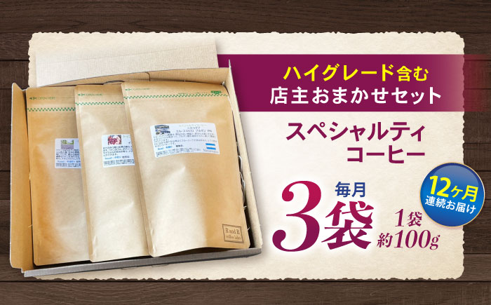 【12回定期便】挽き方が選べます！自家焙煎ハイグレードコーヒーを含むおまかせセット(中挽き) / ハイグレードコーヒー ブレンド コーヒー 豆 中挽き / 諫早市 / R and R coffee labo [AHCJ037]