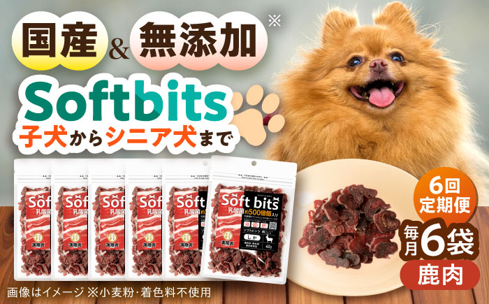 【全6回定期便】Softbits ドッグフード 鹿（40g×6P）/ ドッグフード 犬 いぬ ドッグ おやつ ペットフード / 大村市 / サポート [ACAM035]