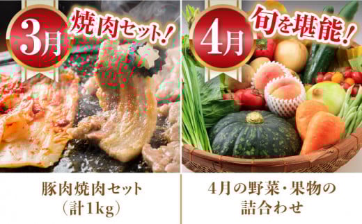 【12回定期便】豚肉＆旬の農産物 ブルーベリーコース（ 豚肉 いちご ハムセット 野菜 果物 ブルーベリー みかん お米 ）/ 便利な定期便 バラエティ定期便 バラエティ / 大村市 / おおむら夢ファームシュシュ[ACAA124]