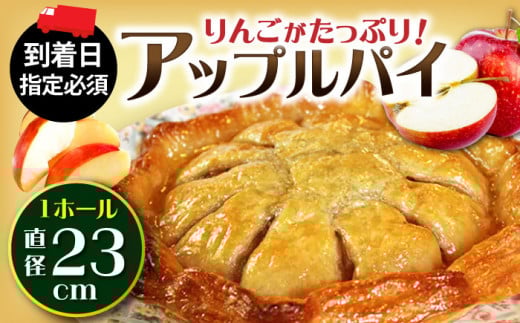 【到着日指定必須】アップルパイ 1ホール(直径23cm) / アップルパイ ケーキ りんご パイ 洋菓子 スイーツ / 大村市 / 大又農園野の実[ACZO003]