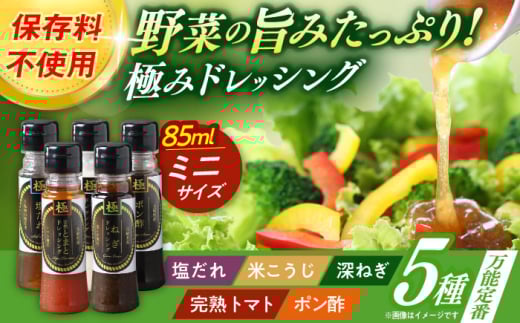 長崎の「極み」ドレッシングミニ 85ml×5本セット 万能定番セット / ドレッシング 調味料 サラダ / 大村市 / おおむら夢ファームシュシュ [ACAA401]