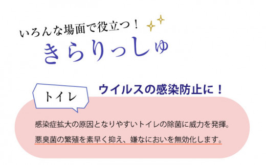 除菌剤 きらりっしゅ  500ml×3本  スプレータイプ / 除菌剤 雑菌 除去 効果 / 大村市 / 株式会社コムテック[ACBA002]