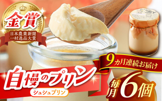 【9回定期便】シュシュプリン 6個/月（計54個）/ プリン スイーツ ミルク ジャージ―牛乳 / 大村市 / おおむら夢ファームシュシュ [ACAA302]