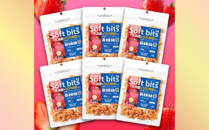Softbits ドッグフード いちご（40g×6P）/ ドッグフード 犬 いぬ ドッグ おやつ ペットフード / 大村市 / サポート [ACAM011]
