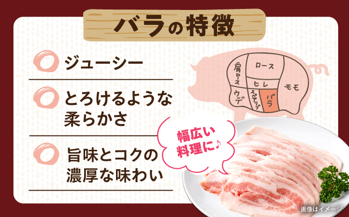 「山のウエノ豚」 豚バラ スライス 1kg（500g×2）/ 豚肉 バラ / 大村市/合同会社肉のマルシン [ACCF004]