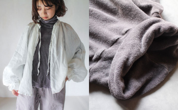 soi pile turtle オーガニックコットン 【淡藤色】  / 綿100　手染め 草木染め タートルネック トップス ファッション インナー レディース メンズ ユニセックス ギフト 贈答 プレゼント / 大村市 / ISTIST [ACZW066]