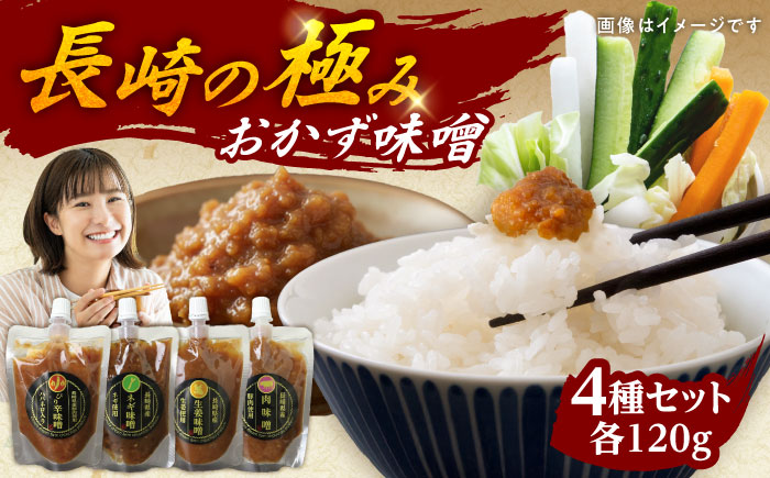 おかず味噌4種セット 各120g（ネギ味噌 肉みそ 生姜味噌 ぴり辛味噌）/みそ 味噌 ミソ /大村市/おおむら夢ファームシュシュ [ACAA482]