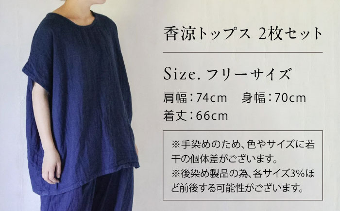 カラーが選べる2枚セット ダブルガーゼ 香涼トップス / ダブルガーゼ ガーゼ生地 コットン 綿100　手染め 草木染め トップス ゆったり ファッション 女性用 レディース ギフト 贈答 プレゼント / 大村市 / ISTIST [ACZW055]