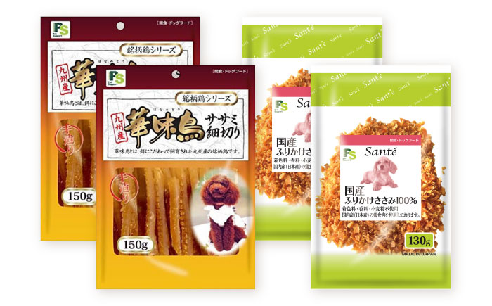 【全3回定期便】華味鳥セット ドッグフード (華味鳥ササミ細切り2袋/ささみふりかけ2袋) / ドッグフード 犬 いぬ ドッグ おやつ ペットフード / 大村市 / サポート [ACAM055]