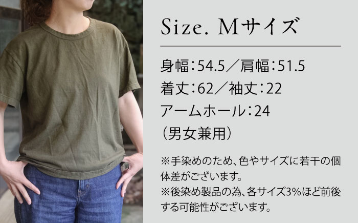 オーガニックコットン 完熟Tシャツ　【海松色】 Mサイズ / オーガニック コットン 綿100　手染め 草木染め Ｔシャツ 半袖 トップス ファッション インナー 女性用 レディース 男性用 メンズ ユニセックス 男女兼用 ギフト 贈答 プレゼント / 大村市 / ISTIST [ACZW060-2]