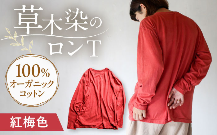kito オーガニックコットン ロンT 【紅梅色】 / オーガニック コットン 綿100　手染め 草木染め ロンＴ ロングＴシャツ 長袖 ロングスリーブ トップス ファッション インナー 女性用 レディース ギフト 贈答 プレゼント / 大村市 / ISTIST [ACZW041]