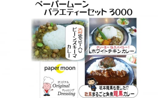バラエティー セット 3000 (カレー3種・自家製ドレッシング) / カレー レトルト 自家製 ドレッシング / 大村市 / ペーパームーン紙月夢兎[ACYG002]