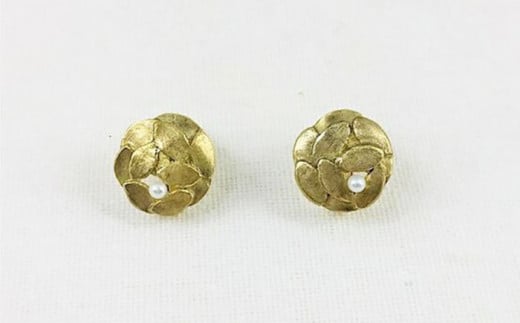 重なる葉 ピアス イヤリング 淡水 パール 大村市 Barie[ACYO001]