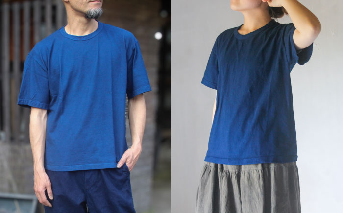 オーガニックコットン 完熟Tシャツ　【群青色】Sサイズ / オーガニック コットン 綿100　手染め 草木染め Ｔシャツ 半袖 トップス ファッション インナー 女性用 レディース 男性用 メンズ ユニセックス 男女兼用 ギフト 贈答 プレゼント / 大村市 / ISTIST [ACZW056-1]