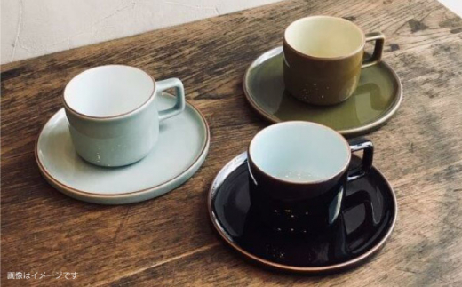 カラーシリーズ カップ＆プレート セット グリーンカップ / 皿 マグカップ 食器 プレート / 大村市 / 陶磁工房 一朶[ACZV002]
