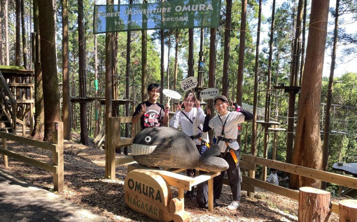 ダイナミックでスリリングな樹上体験を！ アドベンチャーコース ペアチケット (2名様) / 自然 アウトドア アクティビティ 体験 / 大村市 / フォレストアドベンチャー [ACCH002]