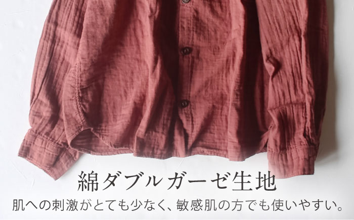 草木染 gauze shirt 小豆色（あずきいろ）Lサイズ ガーゼシャツ / シャツ 大人 洋服 ファッション ギフト 贈答 プレゼント / 大村市 / いすといすと〜天然染料染物店〜ISTIST[ACZW020]
