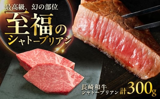 【年内発送】長崎和牛 シャトーブリアンステーキ 約150g×2枚入 計300g / ステーキ すてーき シャトーブリアン 牛 ブランド牛 牛肉 和牛 / 大村市 / まるしん商会[ACCD023]