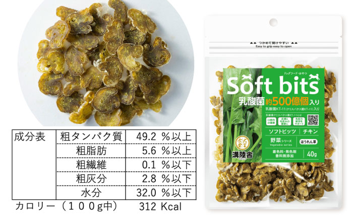 Softbits ドッグフード ほうれん草（40g×6P）/ ドッグフード 犬 いぬ ドッグ おやつ ペットフード / 大村市 / サポート [ACAM016]