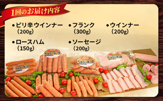 【3回定期便】ナルちゃんファーム ハムセット1.05kg sp / ウインナー ハム 食べ比べ 詰め合わせ / 大村市 / おおむら夢ファームシュシュ [ACAA347]
