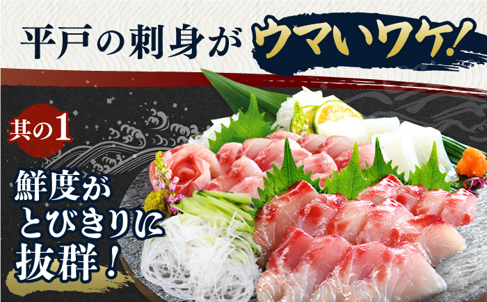 ＜2月発送＞旬魚のお刺身セット約300g (100g×3p)【株式会社ひらど新鮮市場】[KAB008]/ 長崎 平戸 魚介類 魚 刺身 ブリ刺身 タイ刺身 ヒラス刺身 アオリイカ刺身 ヤリイカ刺身 イカ刺身 タコ刺身 小分け