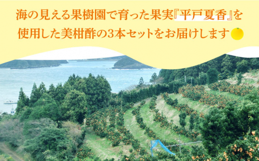 シトラスビネガー美柑酢みかんす3本セット【善果園】[KAA361]/ 長崎 平戸 酢 ビネガー シトラス みかん 酢