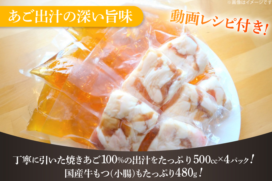 もつ鍋 セット 生月 あごだし 国産牛 もつ 鍋 セット 6〜8人前 [Vive la Vie!(ビブラビ) 長崎県 平戸市 hr42bgy420228] あご出汁 アゴ 飛び魚 トビウオ 簡単調理 冷凍 あごだしもつ鍋 鍋セット 牛もつ ホルモン