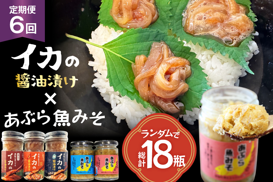 ご飯のお供 あぶらみそ イカ 醤油漬け 3本 ランダムでお届け 6回 定期便 総計18本 [康貴丸水産 長崎県 平戸市 hr42bgy400205] お取り寄せ おにぎり おかず 具材 油味噌 魚 さかな 塩辛
