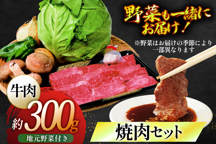焼き肉 牛肉 長崎和牛 焼肉セット 小 300g 安心の地元 野菜付 [ひらど新鮮市場 長崎県 平戸市 hr42bgy400172] 肉 国産 赤み セット 焼肉 カルビ 和牛 バーベキュー バーベキューセット BBQ