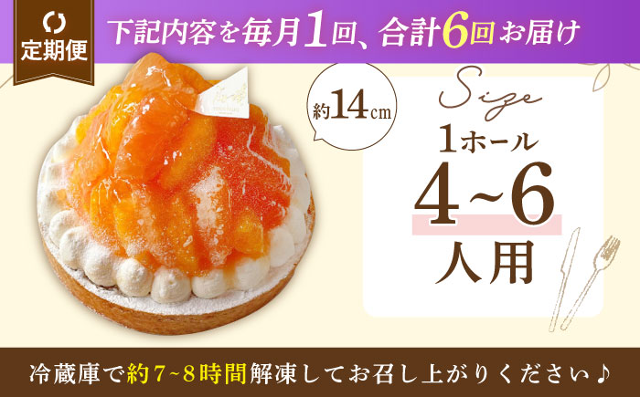 【全6回定期便】 オレンジ&ピンクグレープフルーツチーズタルト1ホール(14cm)【心優　−Cotoyu Sweets−】 [KAA537]