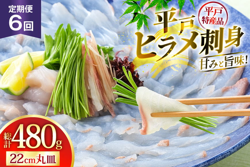 魚 刺身 ヒラメ 刺盛 80g 6回 定期便 総計 約480g [平戸さくら水産 長崎県 平戸市 hr42bgy420344] さかな ひらめ 刺し盛 さしみ