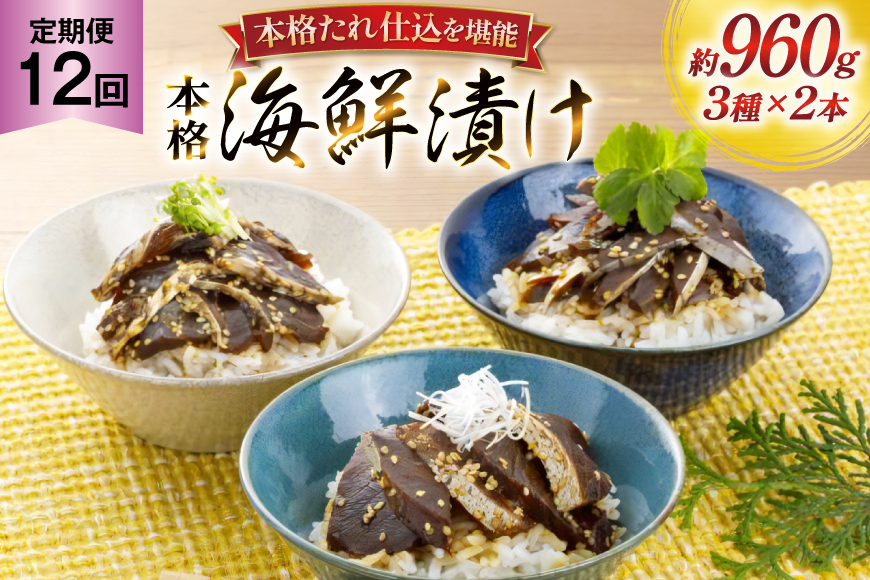 刺身 漬け丼 本格 海鮮漬け セット 160g 6本 12回 定期便 総計1.1kg 詰め合わせ 食べ比べ [よかろ物産 長崎県 平戸市 hr42bgy420099] さしみ 漬け 冷凍 ご飯のお供 魚介 長崎 ぶり あじ たい 海鮮丼 お茶漬け