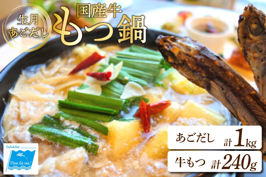 もつ鍋 セット 生月 あごだし 国産牛 もつ 鍋 セット 3〜4人前 [Vive la Vie!(ビブラビ) 長崎県 平戸市 hr42bgy420246] あご出汁 アゴ 飛び魚 トビウオ 簡単調理 冷凍 あごだしもつ鍋 鍋セット 牛もつ ホルモン