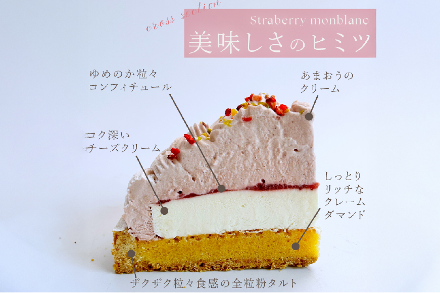 いちご あまおう ゆめのか モンブラン タルト 1ホール 18cm [心優-Cotoyu Sweets- 長崎県 平戸市 hr42bjo490233] 苺 イチゴ ケーキ スイーツ ご褒美 誕生日