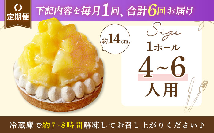 【全6回定期便】 パイナップルチーズタルト1ホール(14cm)【心優　−Cotoyu Sweets−】 [KAA534]