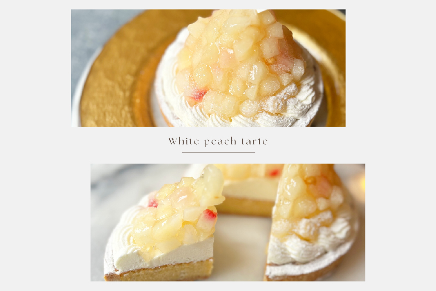 桃 ケーキ 白桃 チーズ タルト 1ホール 18cm [心優-Cotoyu Sweets- 長崎県 平戸市 hr42bjo490245] もも モモ フルーツ チーズケーキ スイーツ ご褒美 誕生日