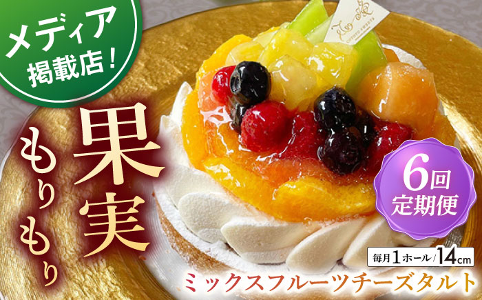 【全6回定期便】ミックスフルーツチーズタルト(14cm)【心優 −Cotoyu Sweets−】 [KAA466]