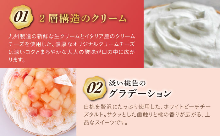 【全6回定期便】 白桃チーズタルト1ホール(14cm)【心優　−Cotoyu Sweets−】 [KAA528]