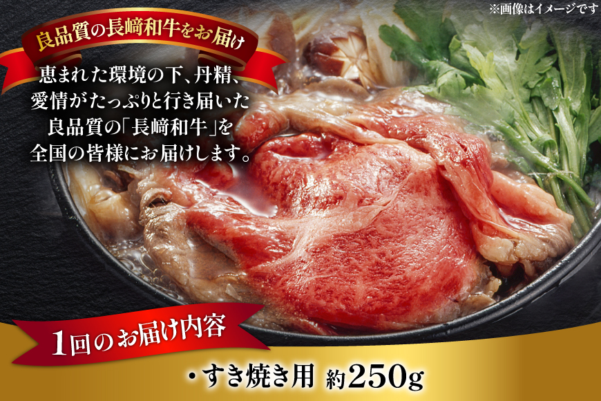 牛肉 長崎和牛 すき焼き 約250g [萩原食肉産業 長崎県 平戸市 hr42bgy410243] 肉 お肉 和牛 国産 すきやき 小分け パック 便利 冷凍  肩ロース ロース ブランド 平戸牛 国産牛