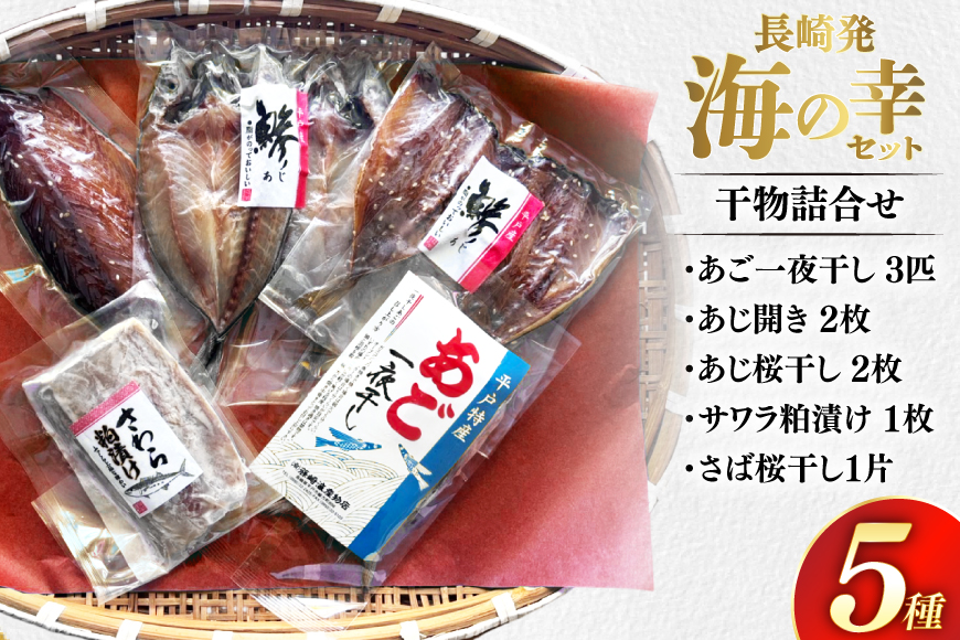 干物 セット お試し 干物 5種 詰め合わせ [篠崎海産物店 長崎県 平戸市 hr42bgy410091] あご あじ さわら さば 朝食 一夜干し 桜干し 粕漬け 魚介 あじの開き おつまみ つまみ 晩酌 ふっくら おかず 焼くだけ
