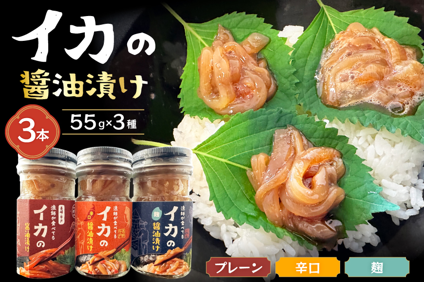 ご飯のお供 イカ 醤油漬け 3本 計165g 【先行予約】 [康貴丸水産 長崎県 平戸市 hr42bgy400051] おつまみ お取り寄せ おにぎり おかず 具材 塩辛