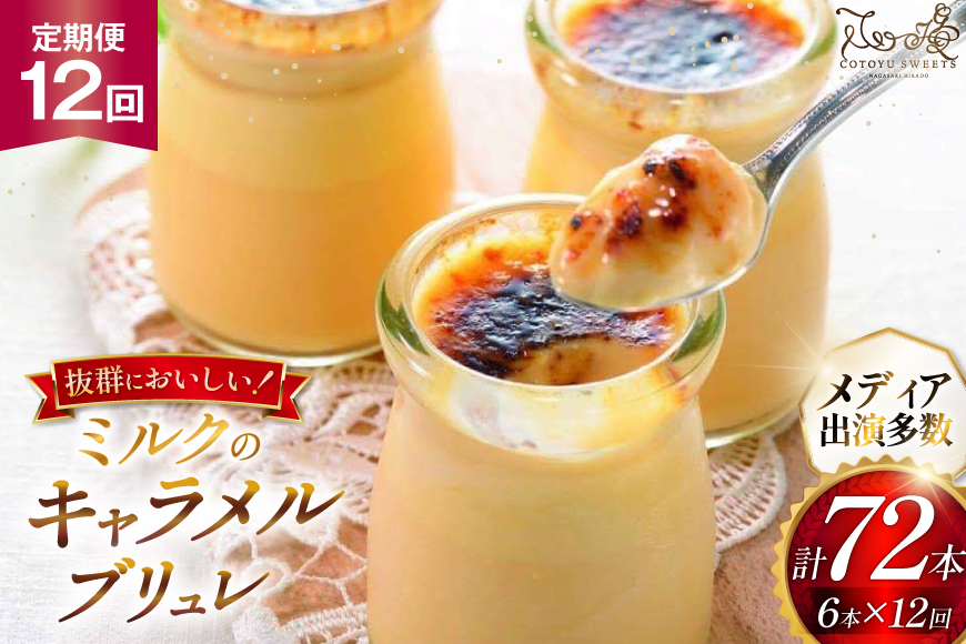 キャラメル ブリュレ プリン 6種×1個 計6個 セット 12回 定期便 総計72個 [心優-Cotoyu Sweets- 長崎県 平戸市 hr42bgy420176] なめらか 生キャラメル パンナコッタ カラメル ご褒美