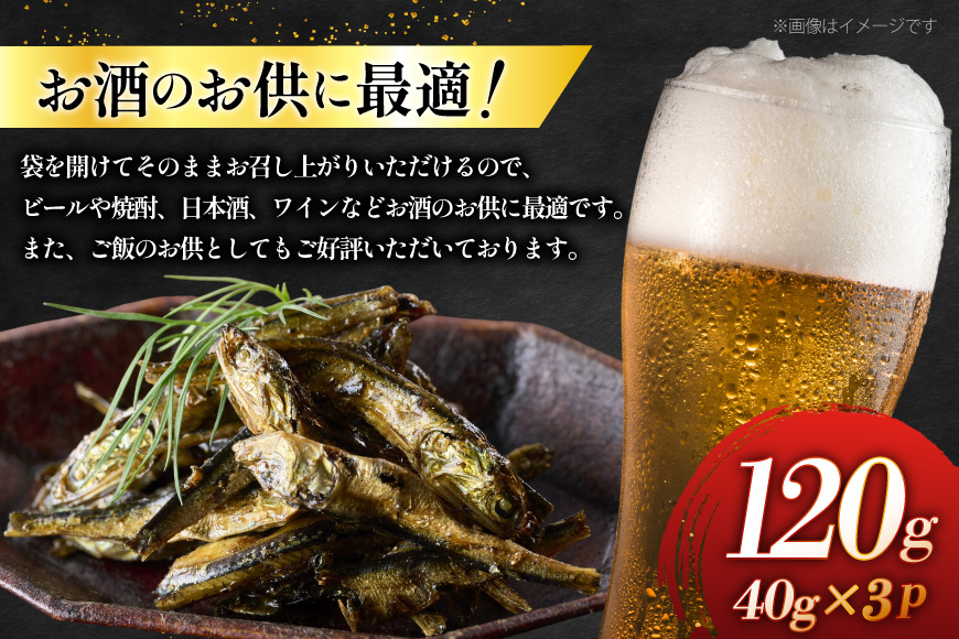 燻製 魚 おつまみ イリコ佃煮 40g 3p 総計120g セット [ひらど新鮮市場 長崎県 平戸市 hr42bgy400215] くんせい 魚介類 魚燻製 イリコ いりこ 佃煮 お酒のお供 酒の肴 おやつ ご飯のお供