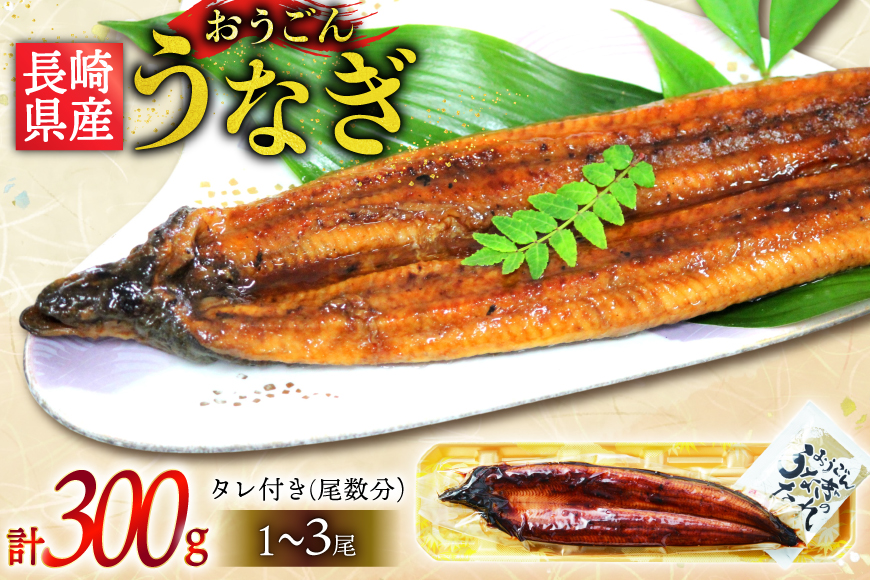 うなぎ 国産 蒲焼 長崎県産 おうごんうなぎ 約300g 1尾〜3尾 [松永水産 長崎県 平戸市 hr42bgy400221] 鰻 うな重 うな丼 ひつまぶし 蒲焼き かばやき タレ付き 養殖 国内産 1尾 3尾 冷凍 unagi