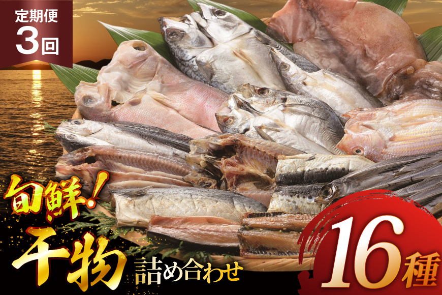 魚 惣菜 平戸 干物 詰め合わせ 16種 3回 定期便 [森崎水産 長崎県 平戸市 hr42bgy410132] さかな 加工品 ひもの つめあわせ 豪華 旬魚 お惣菜