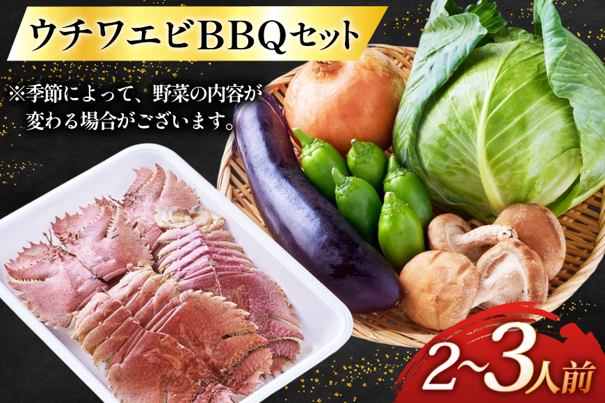 バーベキュー 海鮮 ウチワエビ BBQ セット 安心の地元 野菜付 2〜3人前 [ひらど新鮮市場 長崎県 平戸市 hr42bgy400174] バーベキューセット BBQセット 魚介 エビ 海老 えび 海鮮バーベキュー 海鮮BBQ